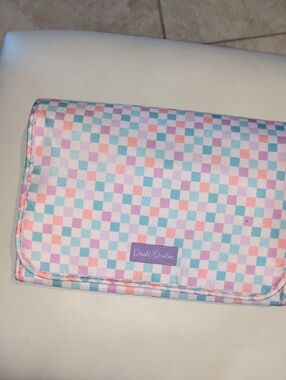 Pastel Checkered Travel Hanging Makeup Or Toiletry Bag By Dwell Studios